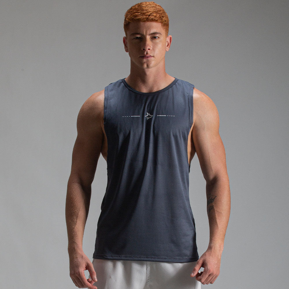 Regata Machão Dry Fit Lupus Core Cinza Sombra